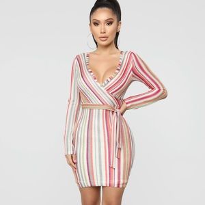 Striped dress bodycon size large